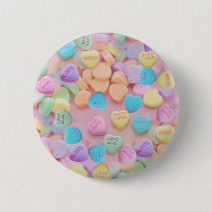valentijnen snoep harten ronde button 5,7 cm