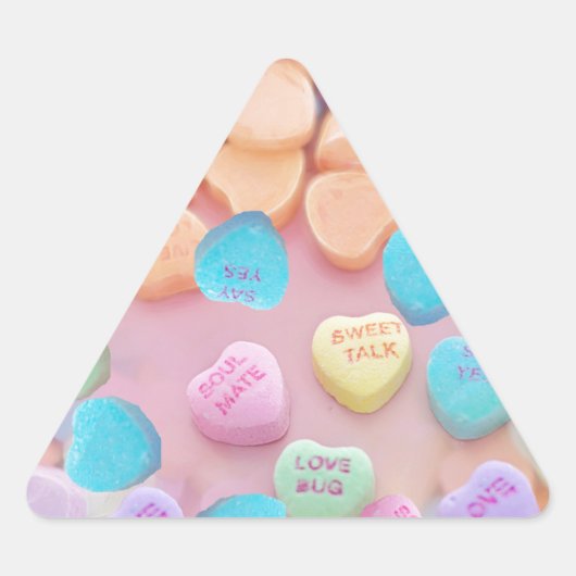 valentijnen snoep harten sticker (Voorkant)