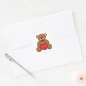 Valentijnen Teddy Bear Ronde Sticker (Envelop)