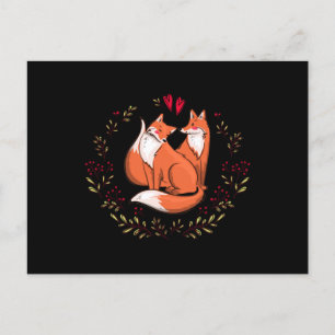 Valentijnen vossen briefkaart