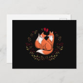 Valentijnen vossen briefkaart (Voorkant / Achterkant)
