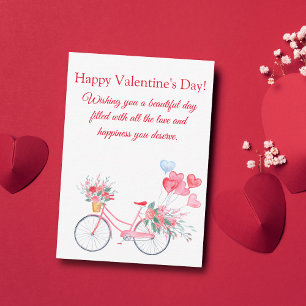 valentijnen waterverf Bloemen  Bicycle Chique Notitiekaartje