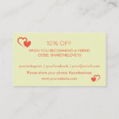 Valentijnen zakelijke Logo korting Visitekaartje (Achterkant)