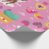 valentijnen zwarte cherub afrikaanse engel harp pi cadeaupapier (Hoek)