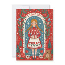 Valentijnkaart Illustratie van een meisje 