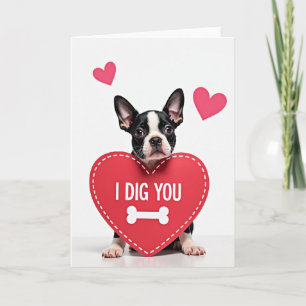 Valentijnkaart 'Puppy Love I Dig You' Kaart