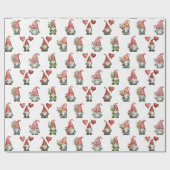Valentijnkabouters Op Wit Cadeaupapier (Vlak)