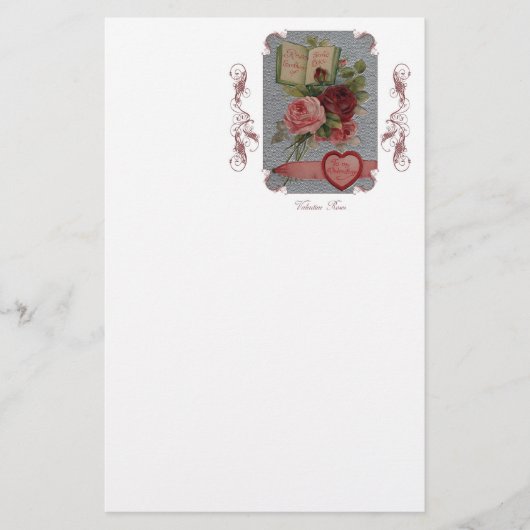 Valentijnrozen Briefpapier (Voorkant)