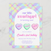 Valentijns 1e verjaardagsfeestje kaart (Voorkant / Achterkant)