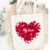 Valentijns aangepaste naam hart-vormige Rozen bloe Tote Bag