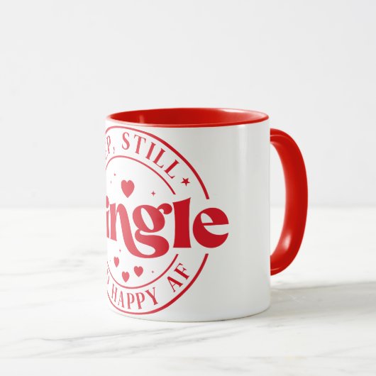 Valentijns alternatief mok, Yep, Still Single Mok (Voorkant rechts)