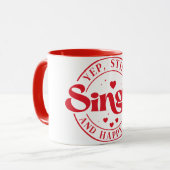 Valentijns alternatief mok, Yep, Still Single Mok (Voorkant links)