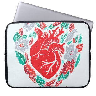 Valentijns Anatomisch Hart: Unieke Kaart Laptop Sleeve