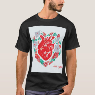 Valentijns Anatomisch Hart: Unieke Kaart T-shirt