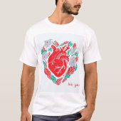 Valentijns Anatomisch Hart: Unieke Kaart T-shirt (Voorkant)