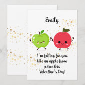 Valentijns appelkaart feestdagenkaart (Voorkant / Achterkant)