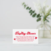 Valentijns Baby Shower Display Douche Informatiekaartje (Staand voorkant)