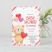 Valentijns baby shower feest uitnodiging (Staand voorkant)