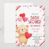Valentijns baby shower feest uitnodiging (Voorkant / Achterkant)