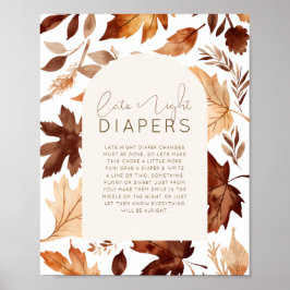 Valentijns Baby Shower Late Night Luier Poster