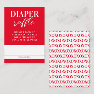Valentijns Baby Shower Luier Raffle Informatiekaartje