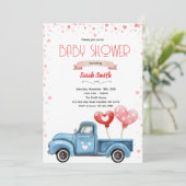 Valentijns baby shower uitnodiging (Staand voorkant)