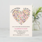 Valentijns baby shower uitnodiging donut hart (Staand voorkant)