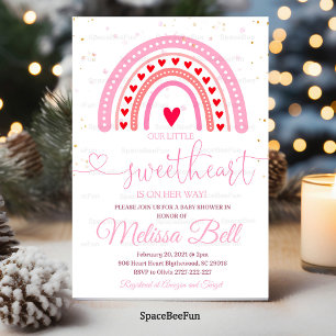 Valentijns Baby Shower Uitnodiging, Is op komst Kaart