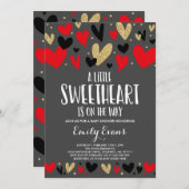 Valentijns Baby Shower Uitnodiging Liefste Baby (Voorkant / Achterkant)