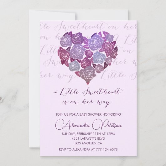 Valentijns baby shower uitnodiging Romantisch (Voorkant)