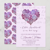 Valentijns baby shower uitnodiging Romantisch (Voorkant / Achterkant)