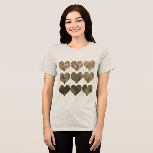 Valentijns Bella+Canvas Dames Tri-Blend Shirt (Voorkant volledig)