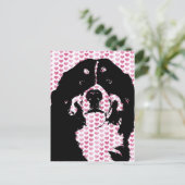 Valentijns - Bernese Mountain Dog Silhouette Feestdagenkaart (Staand voorkant)