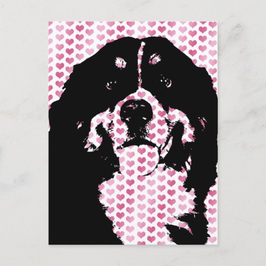 Valentijns - Bernese Mountain Dog Silhouette Feestdagenkaart (Voorkant)