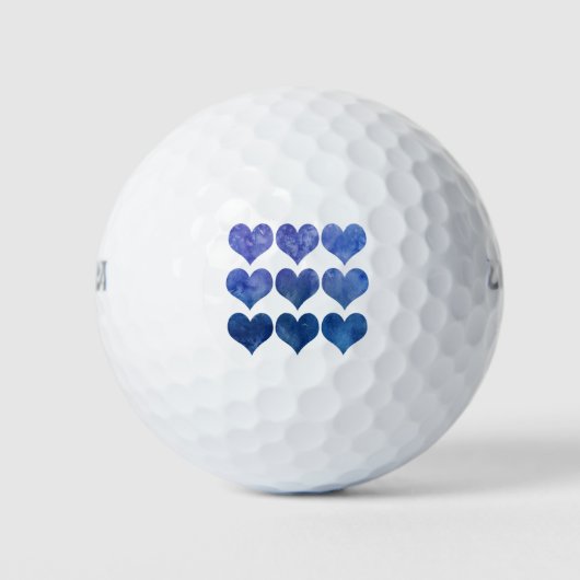 Valentijns Blauwe Hart Abstract Golfballen (Voorkant)