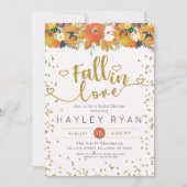 Valentijns bloemen bladeren pompoenen Bruidsdouche Kaart (Voorkant)