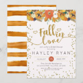 Valentijns bloemen bladeren pompoenen Bruidsdouche Kaart (Voorkant / Achterkant)