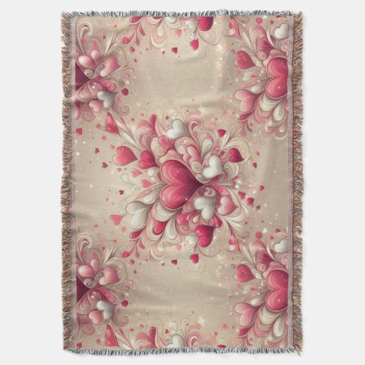 Valentijns Bloemenhart Deken (Voorkant Verticaal)