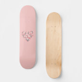 Valentijns Bloemenhart Persoonlijk Skateboard (Voorkant)