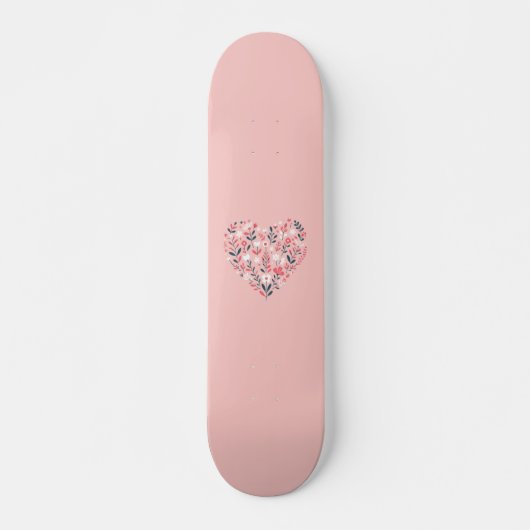 Valentijns Bloemenhart Persoonlijk Skateboard (Voorkant)