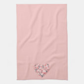 Valentijns Bloemenhart Theedoek (Verticaal)