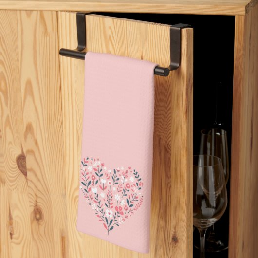 Valentijns Bloemenhart Theedoek (Derde Gevouwen)