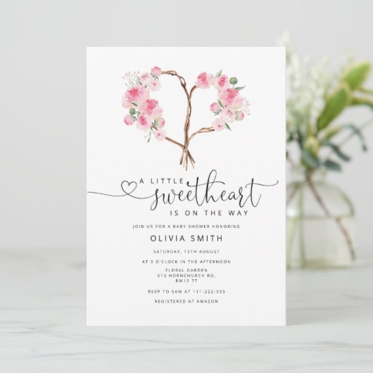 Valentijns bloemhart pioenroos lieve schat kaart (Staand voorkant)