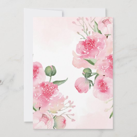 Valentijns bloemhart pioenroos lieve schat kaart (Achterkant)