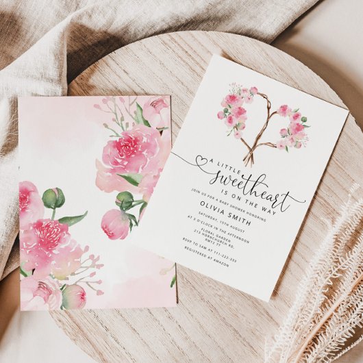 Valentijns bloemhart pioenroos lieve schat kaart