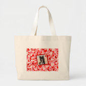 Valentijns Border Collie Dog Hearts Grote Tote Bag (Voorkant)