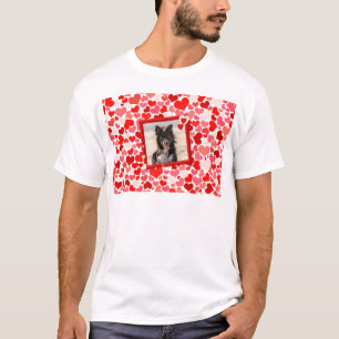 Valentijns  Border Collie Dog Hearts T-shirt