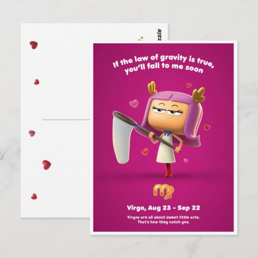 Valentijns Briefkaart voor virgo (Voorkant / Achterkant)