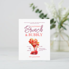 Valentijns Brunch en Bubble Invitation Briefkaart