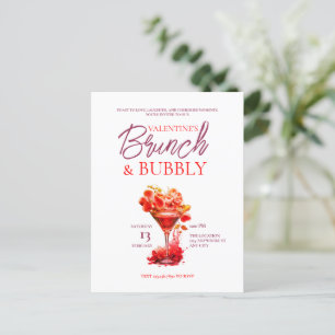 Valentijns Brunch en Bubble Invitation Briefkaart